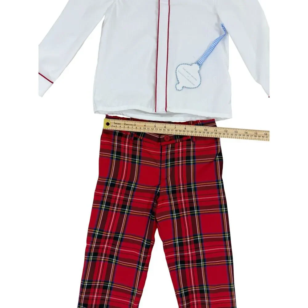 Edgehill Collection Boys 2 Piece Red Plaid Outfit Set Shirt Pants Size 6 NWT